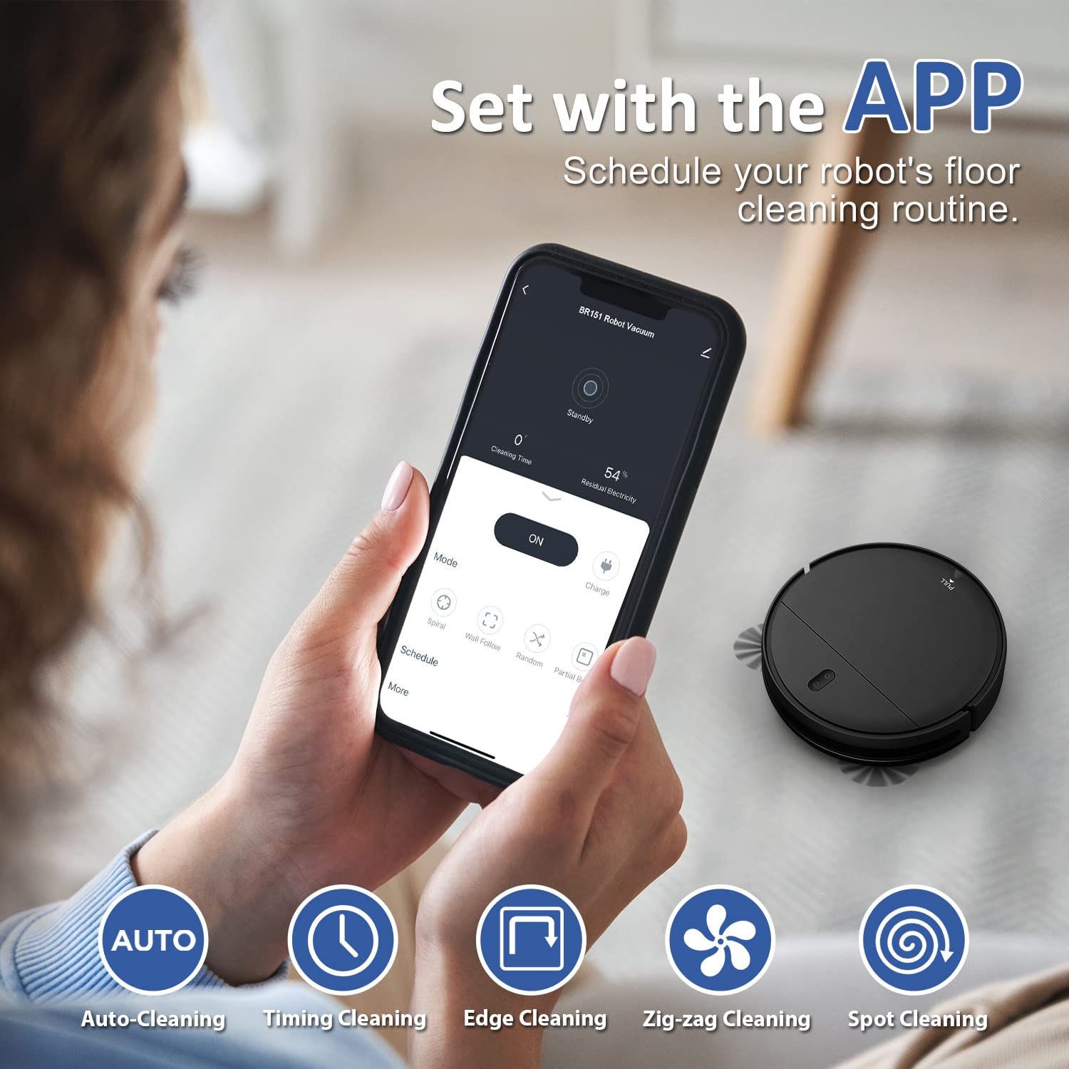 Robot Vacuum And Mop Combo, Wifi/App/Alexa, Robotic Vacuum Cleaner With Schedule, 2 In 1 Mopping Robot Vacuum With Watertank And